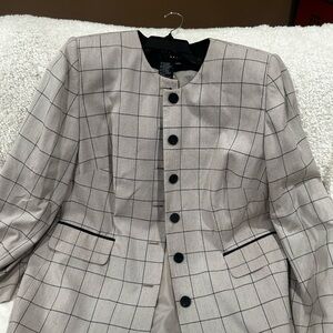 Sag Harbor Cream and Black Windowpane Blazer